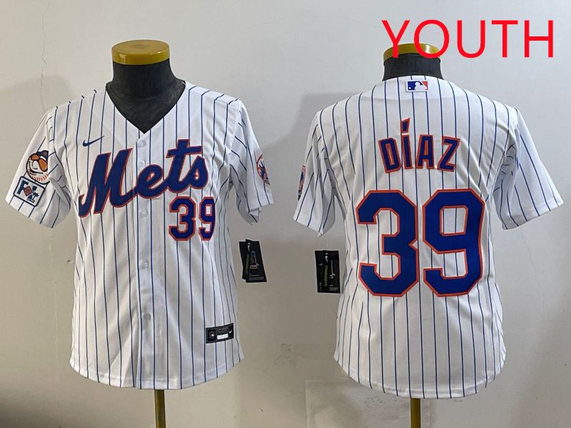 Youth 2025 New York Mets #39 Diaz White Stripe Game Nike MLB Jersey style 2->women mlb jersey->Women Jersey